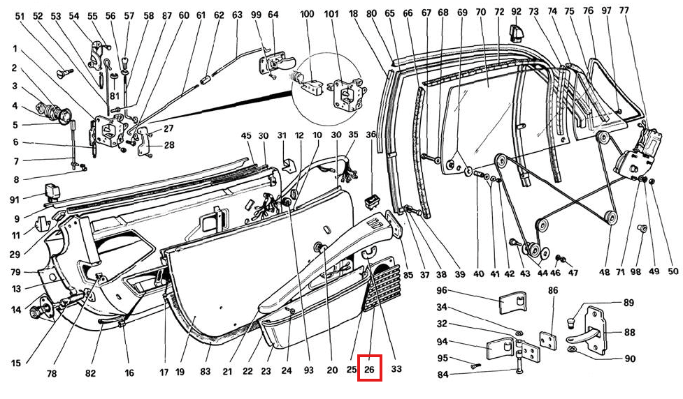 Ferrari 308 Speaker Grille Black Left or Right (60073806 / 60073707) — view 4