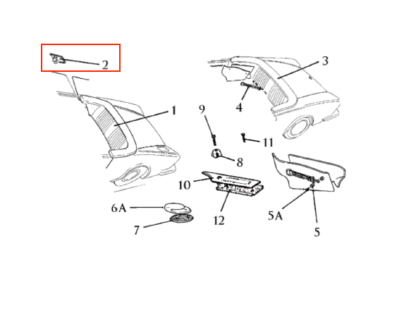 Fiat 124 Spider Shoe Bowl Set Left And Right Plastic Hook Soft Top Cover 1966-1985 — view 3
