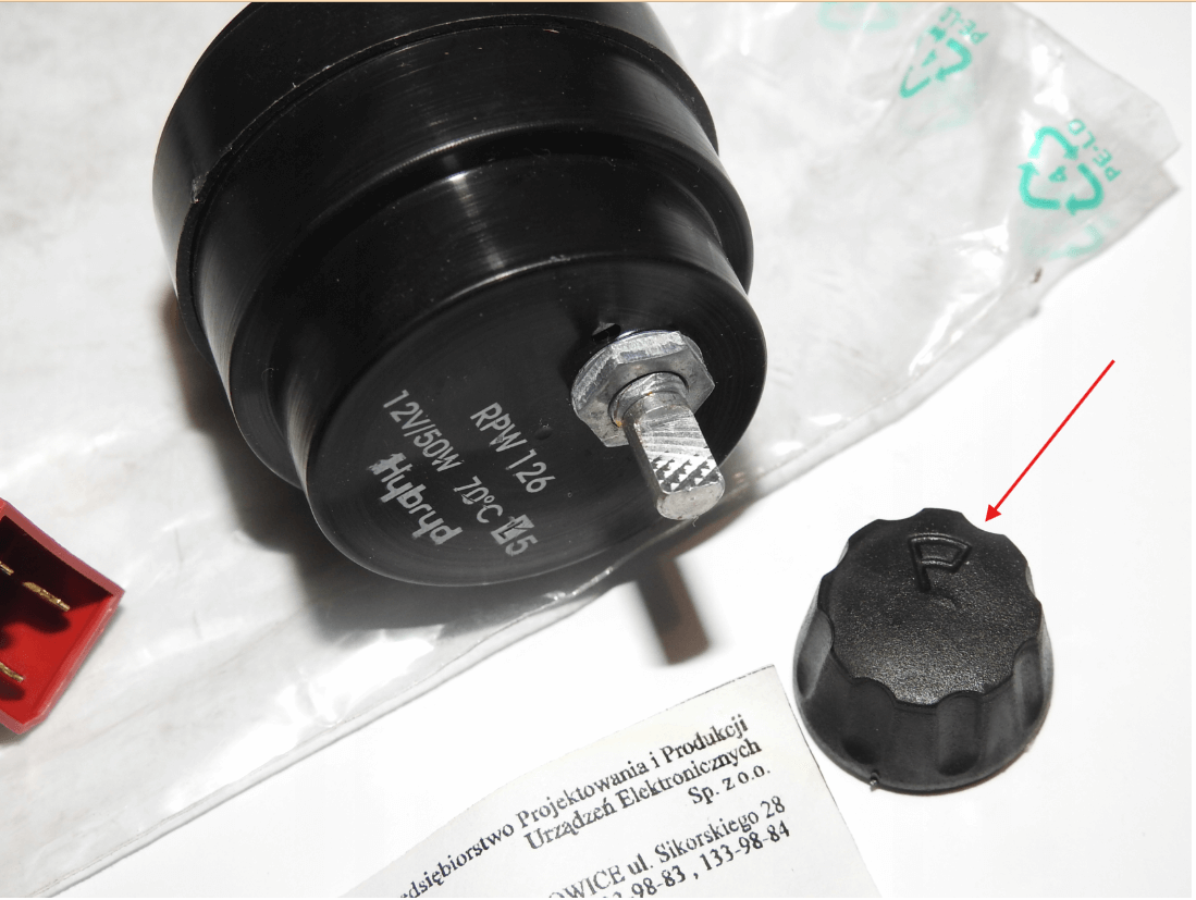 Fiat 126P Windshield Wiper Speed Regulator Knob Black RPW126 — view 5
