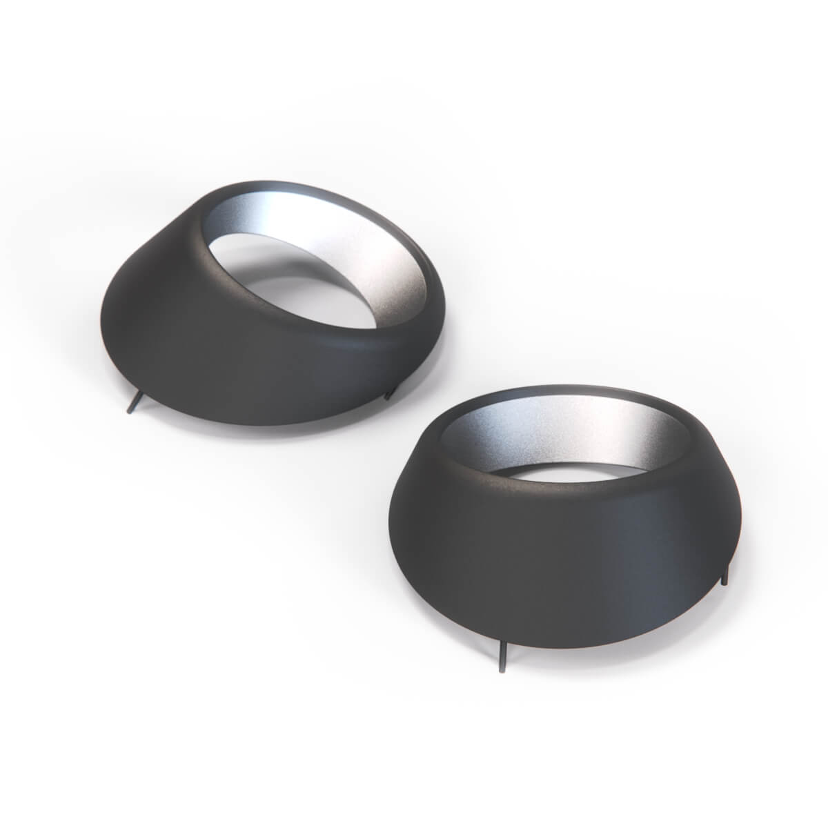 Fiat 500 Abarth Front Fog Light Surround Trim Set of 2 Black / Chrome (735471121)