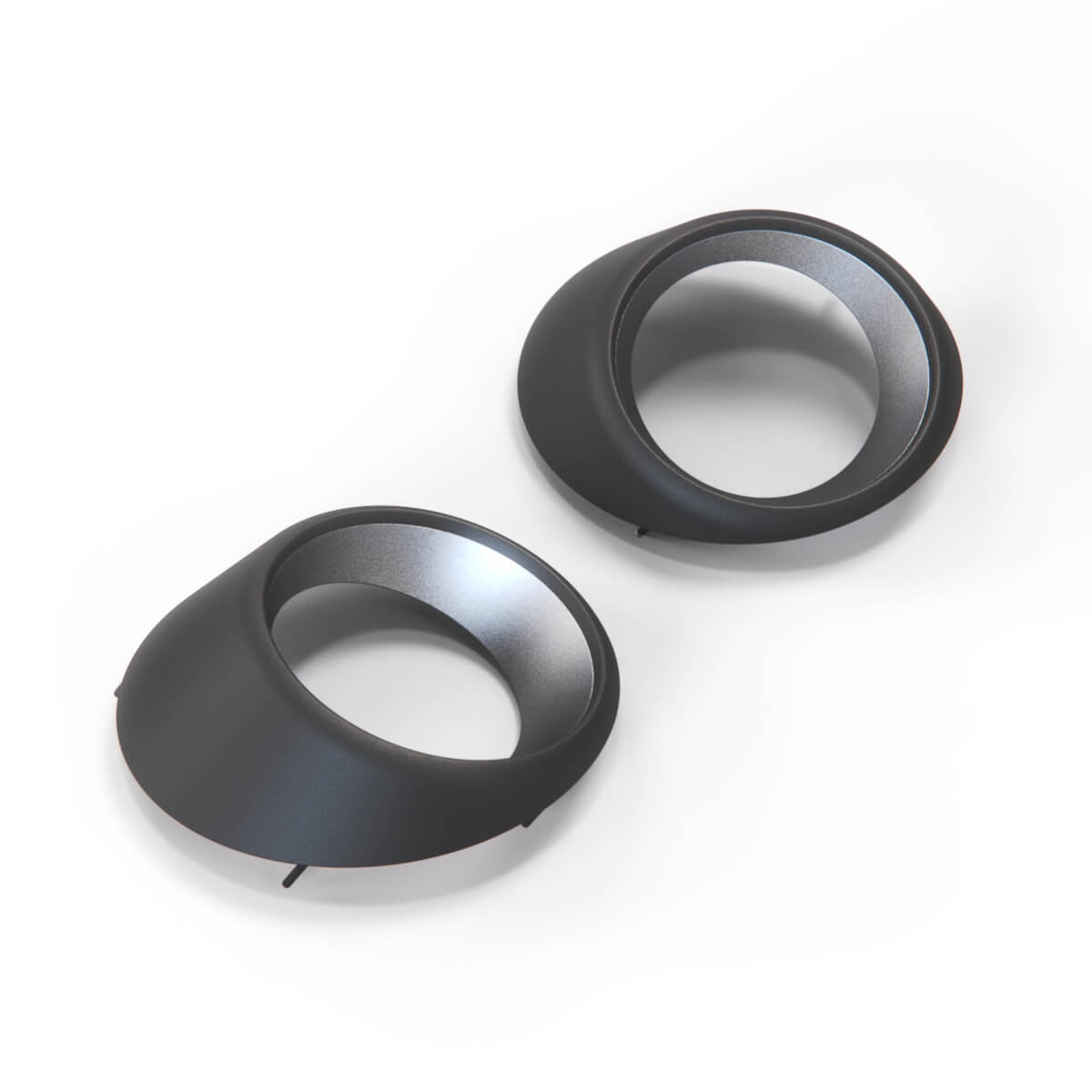 Fiat 500 Abarth Front Fog Light Surround Trim Set of 2 Black / Chrome (735471121) — view 2