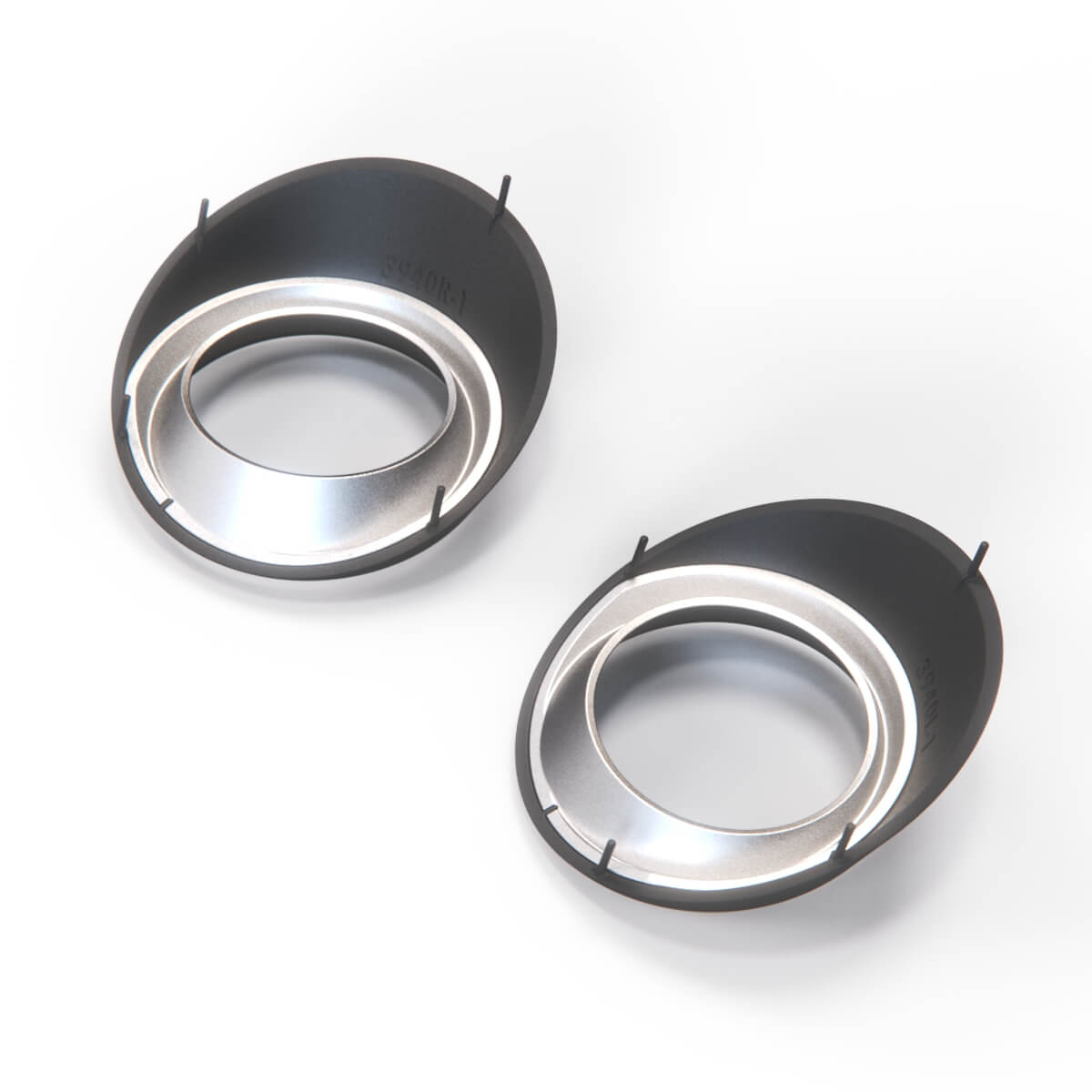 Fiat 500 Abarth Front Fog Light Surround Trim Set of 2 Black / Chrome (735471121) — view 3