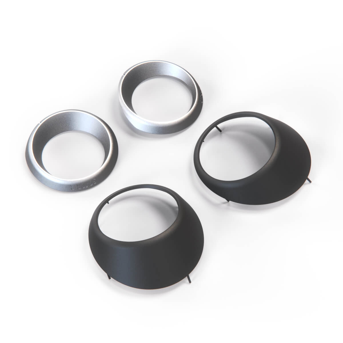 Fiat 500 Abarth Front Fog Light Surround Trim Set of 2 Black / Chrome (735471121) — view 4