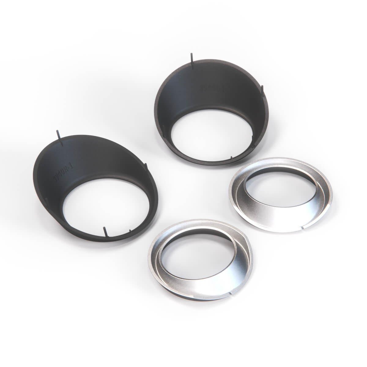 Fiat 500 Abarth Front Fog Light Surround Trim Set of 2 Black / Chrome (735471121) — view 5