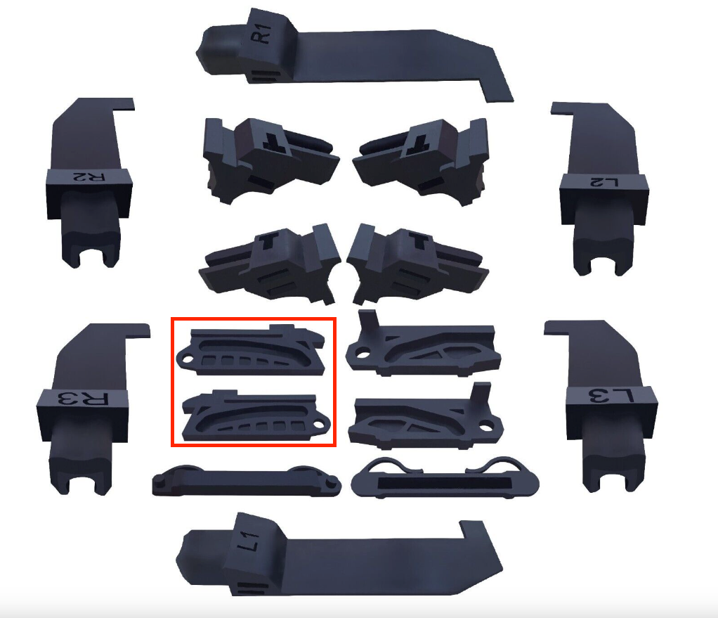 Fiat 500 Sunroof Bracket Repair Kit Set of 2 Black (122300AS0 & 122400AS0) — view 4
