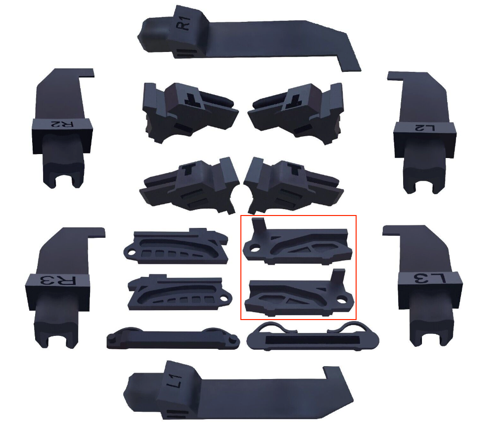 Fiat 500 Sunroof Bracket Repair Kit Set of 2 Black (131226902AS05 & 131227902AS05) — view 4