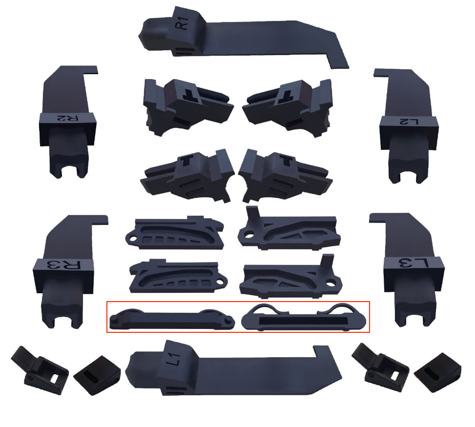 Fiat 500 Sunroof Hood Guide Repair Kit Set of 2 Black (131227100AS00) — view 4