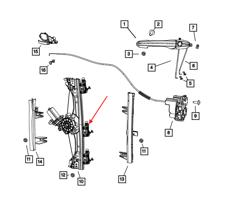 Fiat 500 Window Front Regulator Clip Left or Right Repair Kit Black (68070267AD / 68070267AE / 68070267AA) — view 4