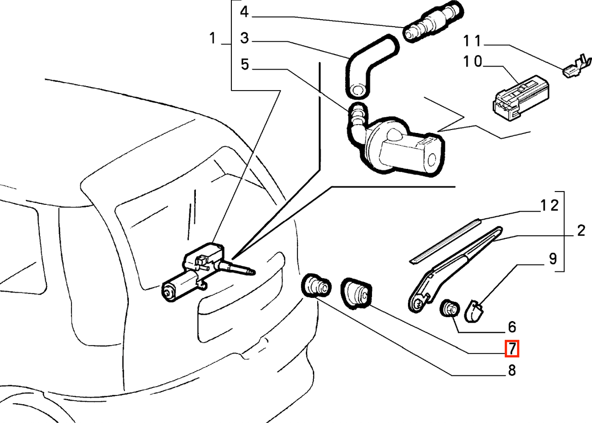 Fiat Lancia Kappa/Dedra / Fiat Punto Rear Wiper Cover (7755825) — view 4