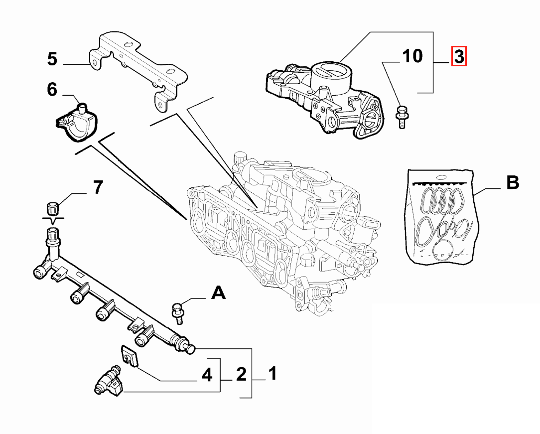 Fiat Panda Punto Control Flap Throttle Repair Gear Black (77363298) — view 4