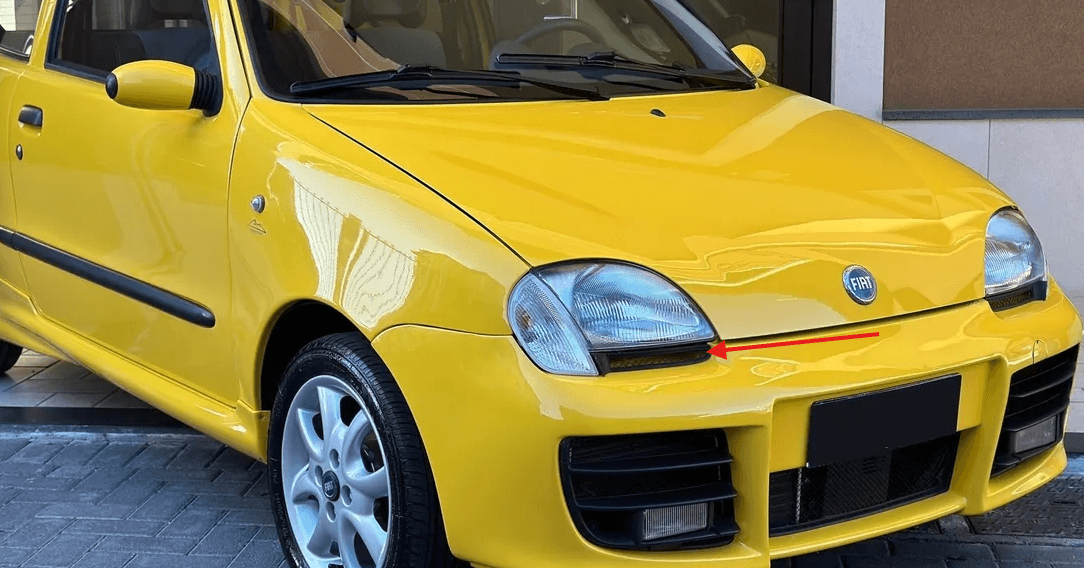 Fiat Seicento 600 Sporting Abarth Schumacher Front Light Lower Grille Set of 2 Black — view 5