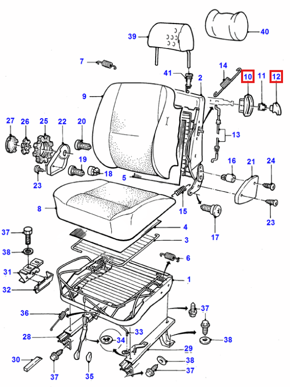 Ford Escort Mk3 Orion Mk1 Fiesta Mk1 Mk2 Front Seat Back Locking Mechanism Knob and Bezel — view 6