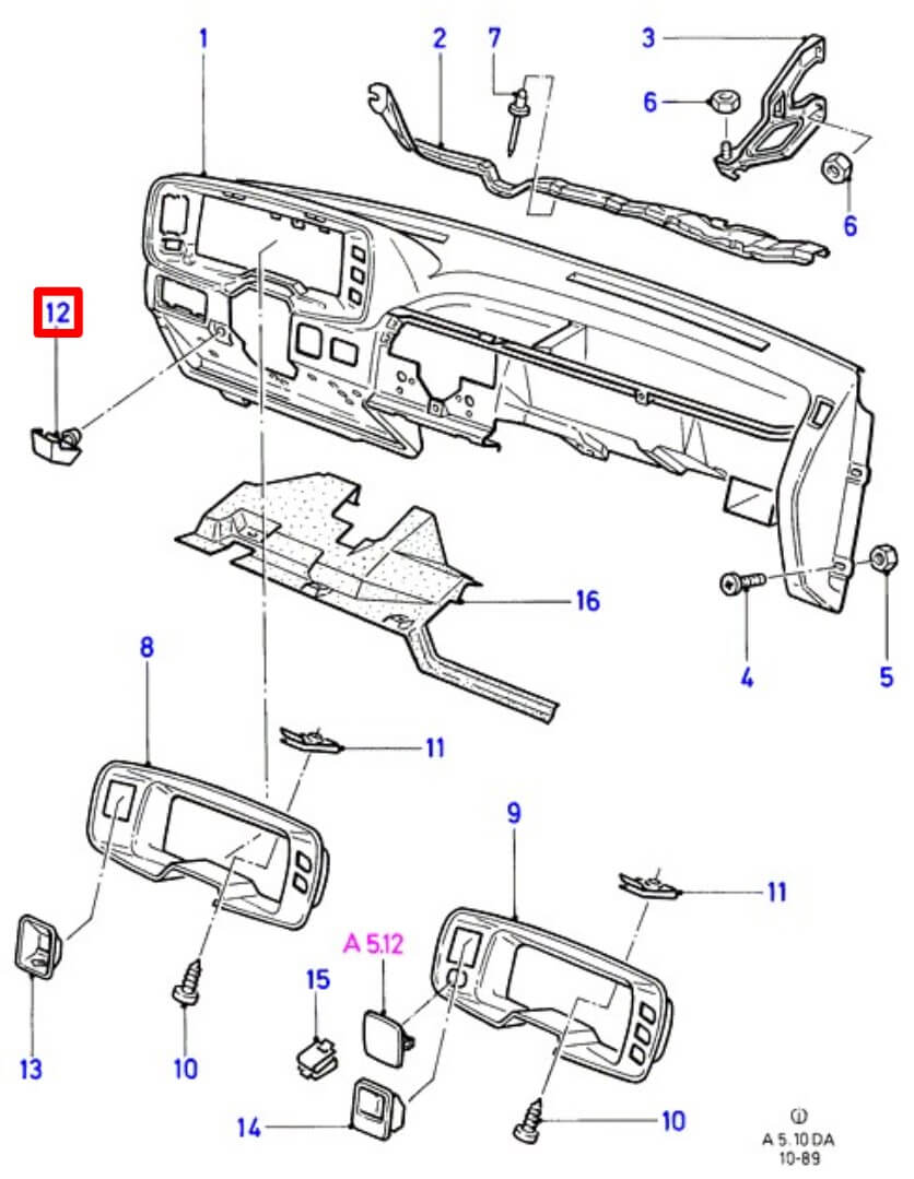 Ford Escort Mk4 Choke Cover Dash Trim Piece (86AGA043K70AAW) — view 6
