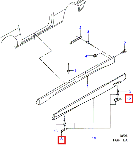 Ford Escort Mk4 RS Turbo Jacking Point Covers Primed (6900584 / 86ABB10154AAW) — view 7