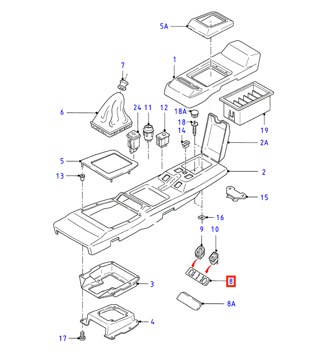 Ford Escort Windows Buttons Cover Black or Gray (1661499 / 6537943) — view 4
