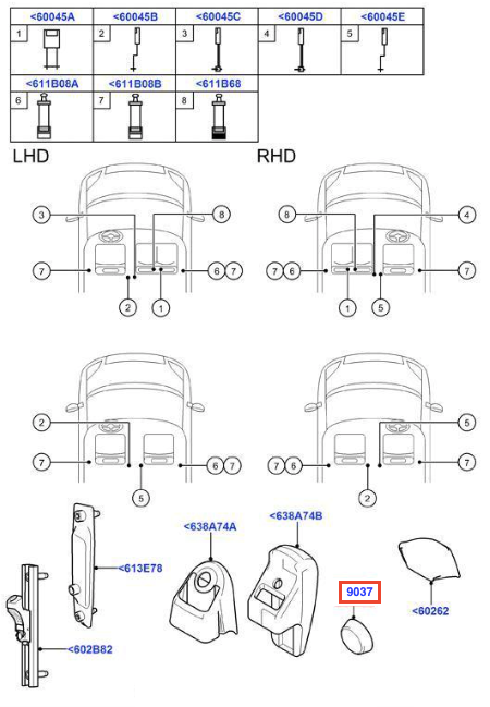 Ford Fiesta Ka Caps For Screws Seat Belt Set Of 2 Black YS619037AA — view 4