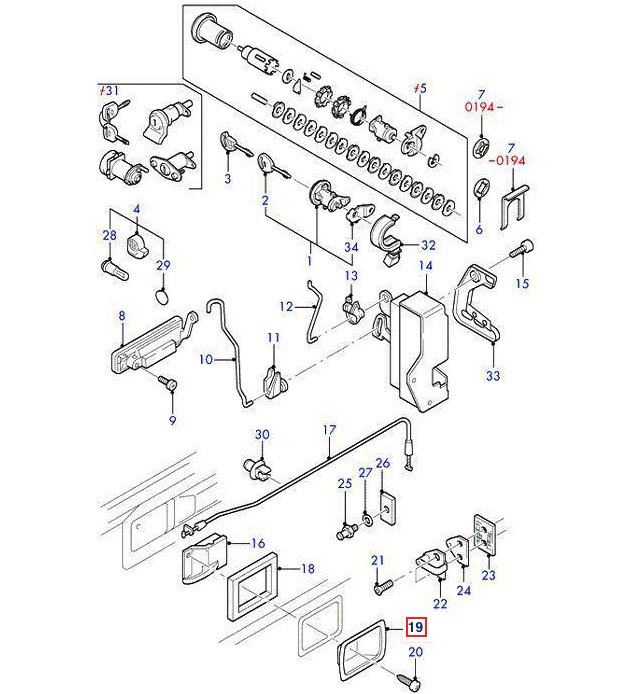 Ford Fiesta RS XR2i Front Door Handle Surround Left or Right Black (89FB-A22621-AB / 89FB-A22620-AB) — view 4