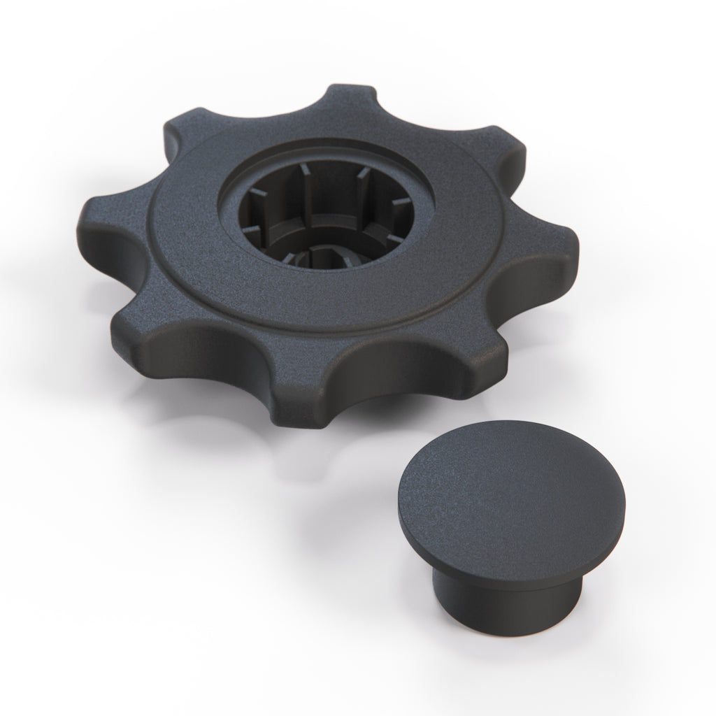Ford Fiesta Sierra Seat Adjustment Knob & Cap Black (7098231 & 7098232) — view 3