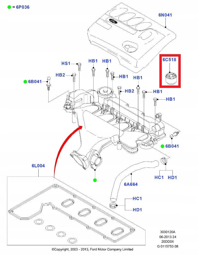 Ford Focus Mk3 Mondeo Mk4 C-max Ii Engine Cover Rubber Grommet Mount Stopper Set of 4 — view 5