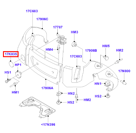 Ford Ka MK1 Rear Towing Eye Cover Black 97KB-17D781ABW — view 4