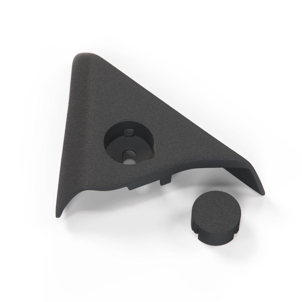 Ford / Mercury Capri Convertible Mk3 Inner Mirror Triangle Cover Trim Left or Right Black (89JA-17732-ACW / 89JA-17530-ACW)