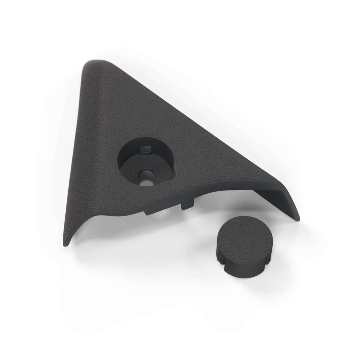 Ford / Mercury Capri Convertible Mk3 Inner Mirror Triangle Cover Trim Left or Right Black (89JA-17732-ACW / 89JA-17530-ACW)