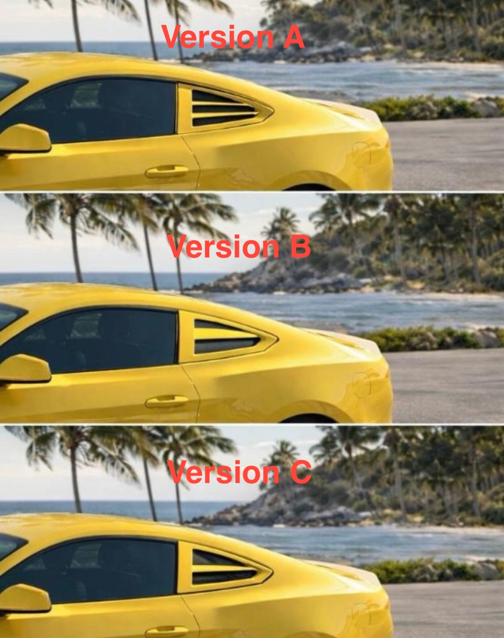 Ford Mustang VI Rear Side Windows Custom Covers 3 Version 6 Exterior Colours — view 6