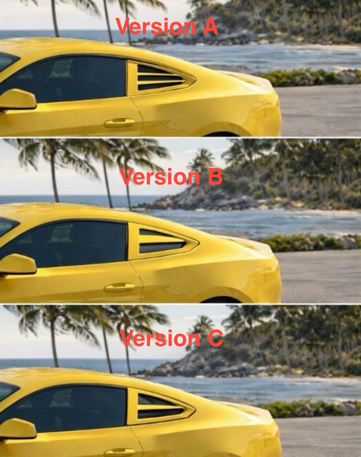Ford Mustang VI Rear Side Windows Custom Covers 3 Version 6 Exterior Colours — view 6