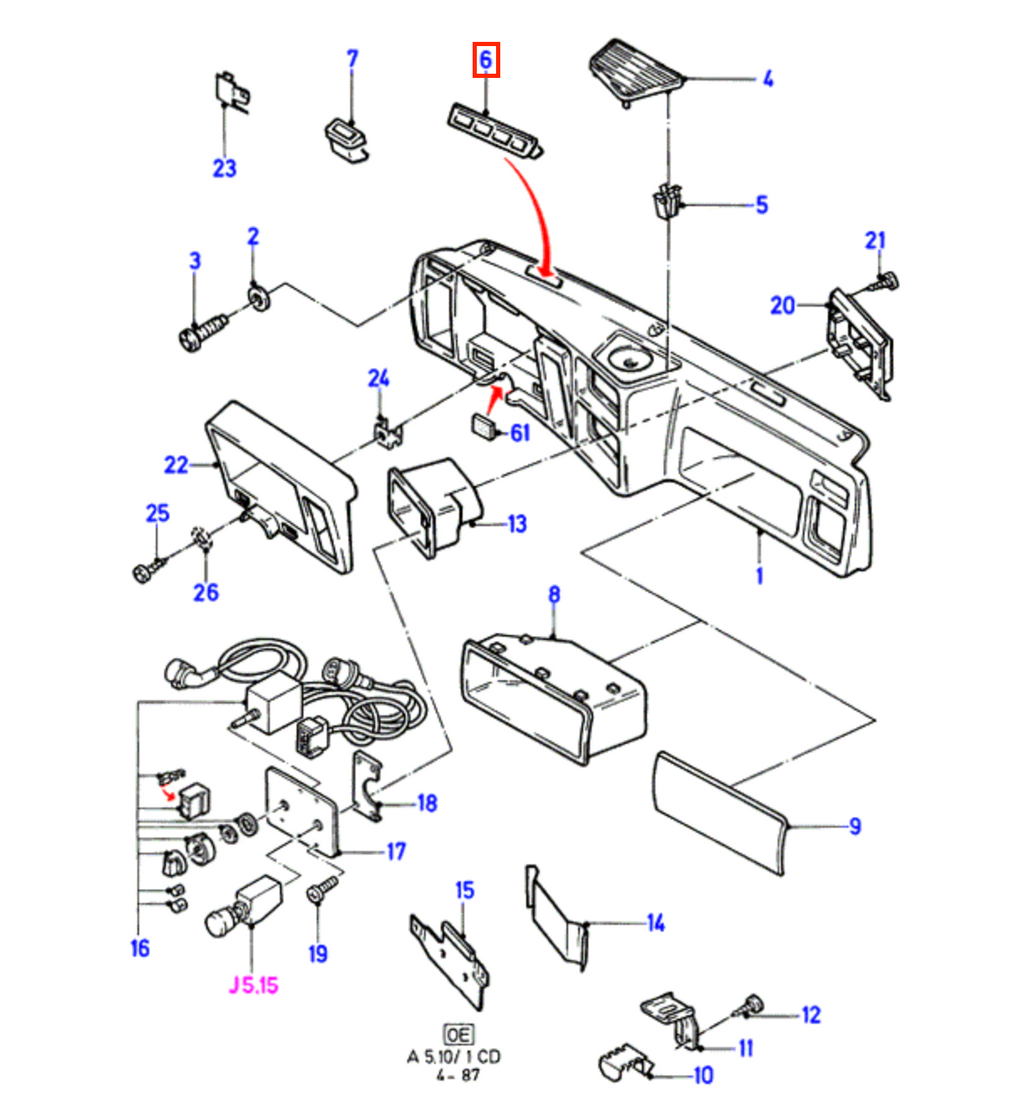 Ford Sierra CD Defroster Nozzle Grille Left or Right Black or Gray (1621380 / 1621379) — view 5
