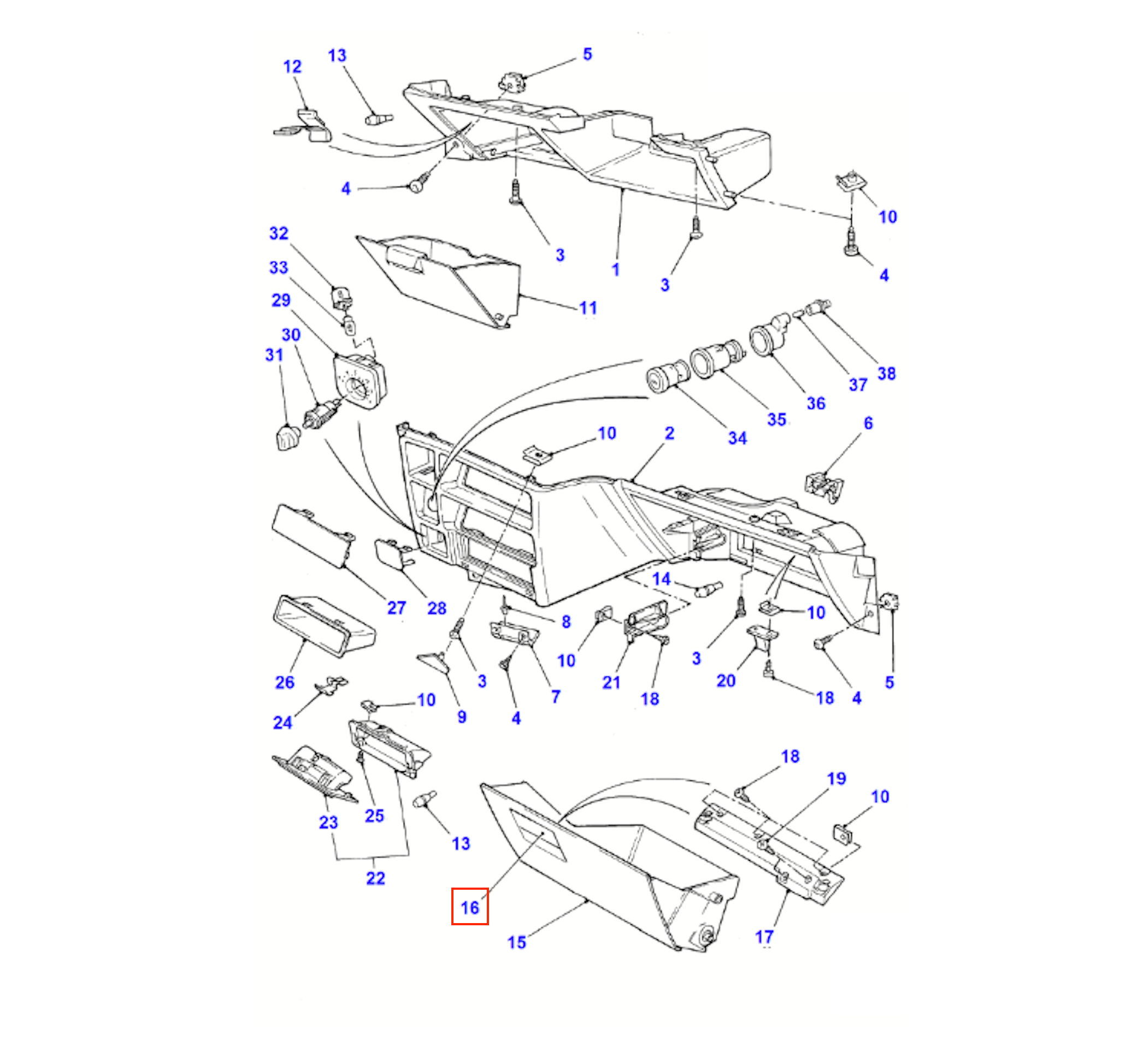 Ford Sierra Cosworth 90 CL, LX CLX GL Ghia GT XR4 Glove Box Handle Lever Glove Compartment Black 20210601 — view 3