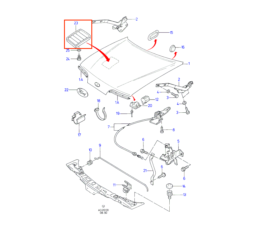 Ford Sierra Cosworth MK1 Bonnet Vents Cover Pair Primed 25 Mm Height (1661742 & 1661743) — view 5