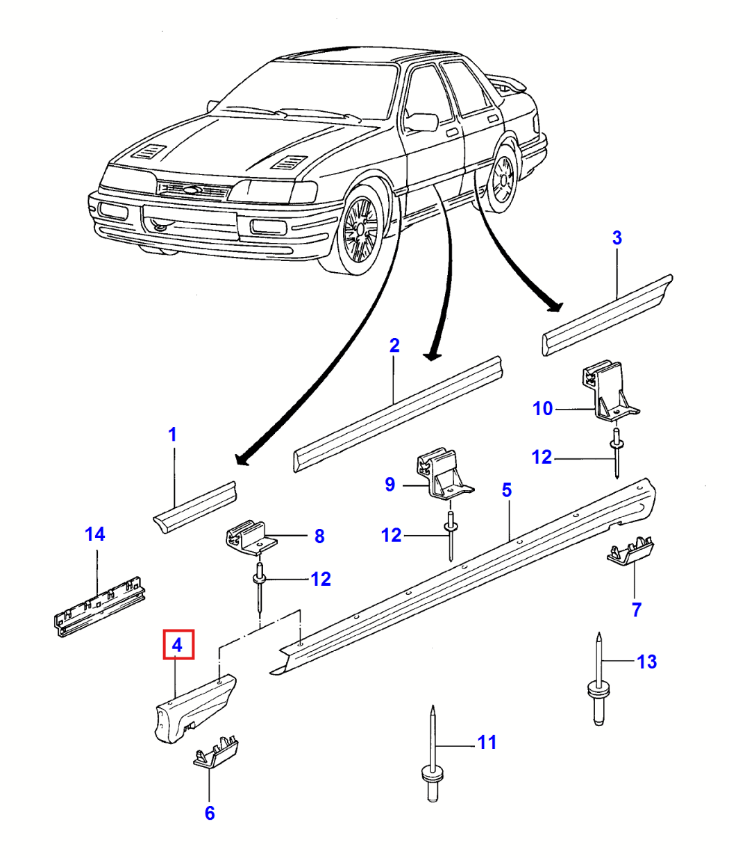 Ford Sierra Cosworth Panel Extension Body Rocker Primed Left or Right — view 5