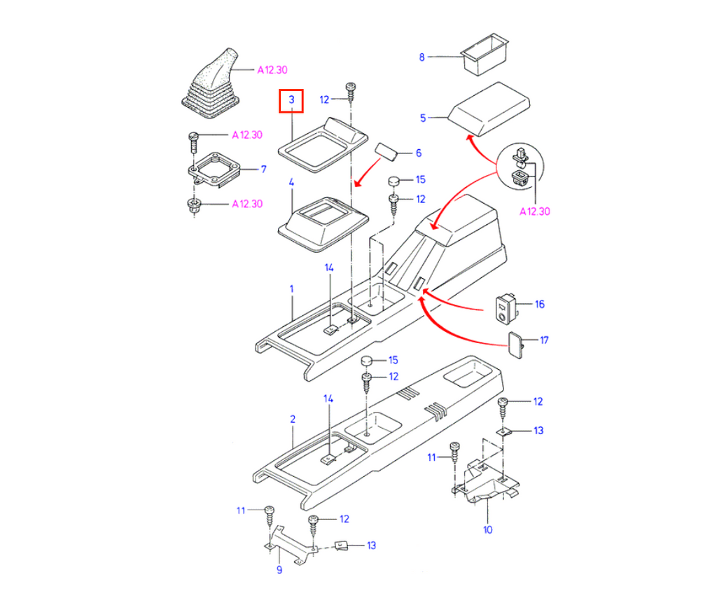 Ford Sierra Sapphire Cosworth MK2 Gearstick Surround Console Trim Black Or Gray 90BBA045A66ABW — view 4