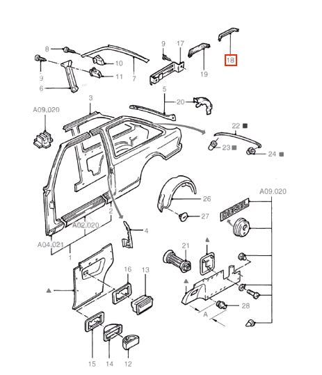 Ford Sierra Seat Belt Opening Cover Set of 2 Black or Gray (6117119) — view 4