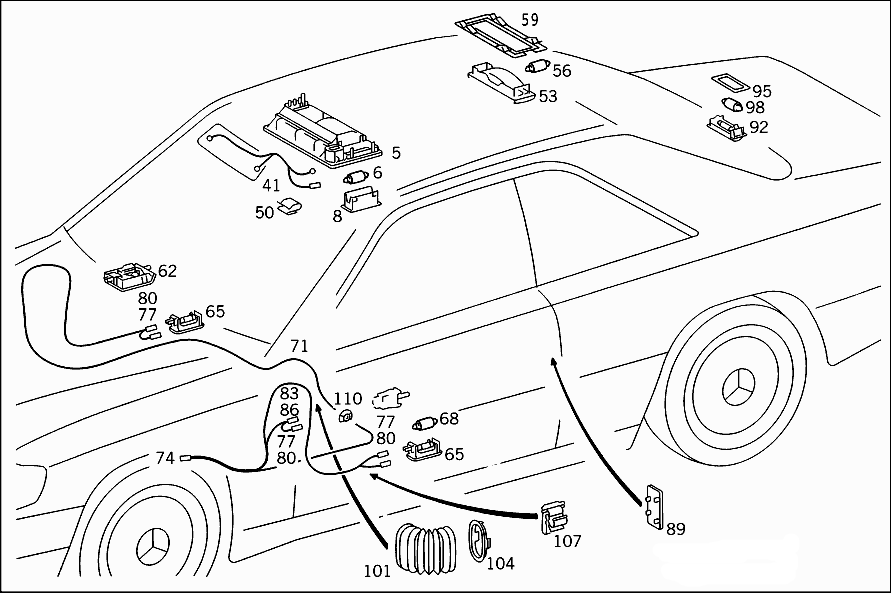 Mercedes A124 Trunk Light Frame (W124, 1246930006) — view 5