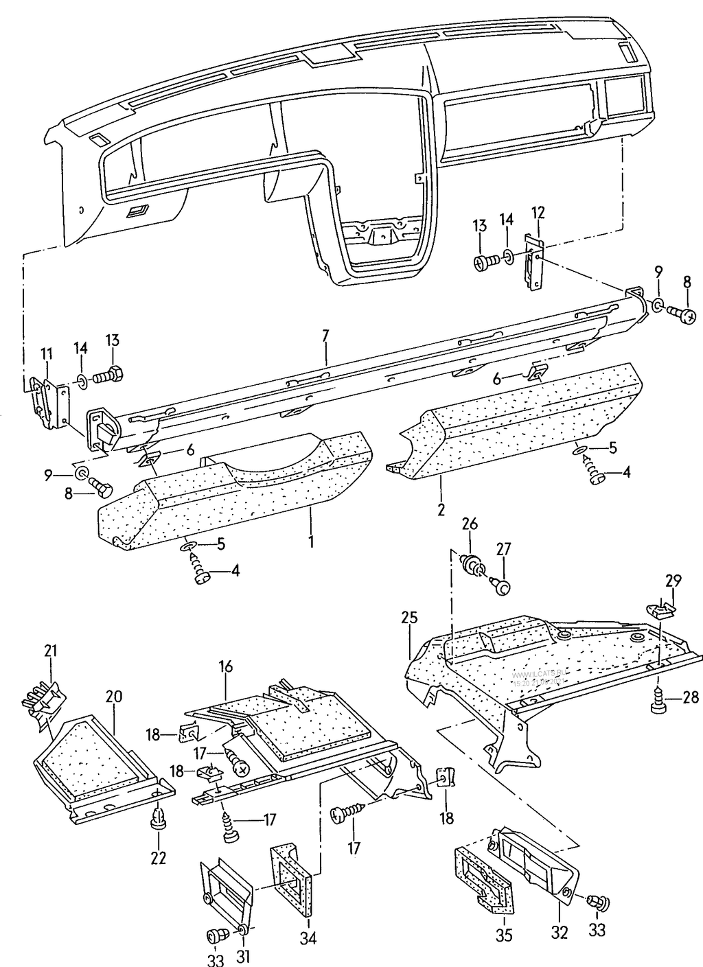 Volkswagen Corrado Lower Dashboard Fusebox Cover Trim - High Quality Replacement (535858715) — view 6
