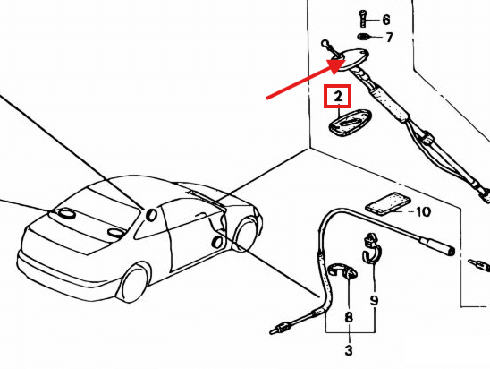 Honda Civic Antenna Block Off Plate Cover Cap and Gasket Black (39150S04003) — view 5