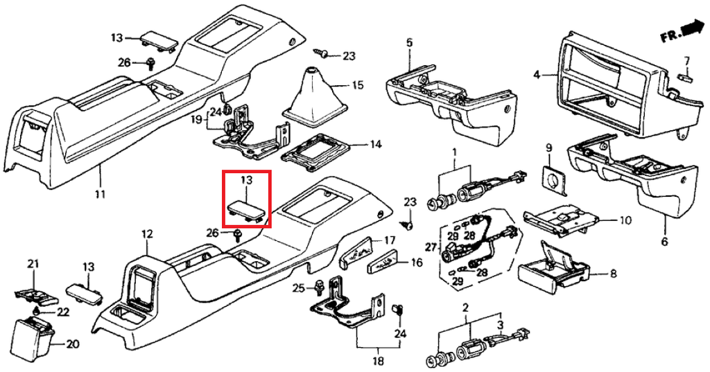 Honda Civic Cap Center Console Black 83412-SH3-000ZJ — view 3