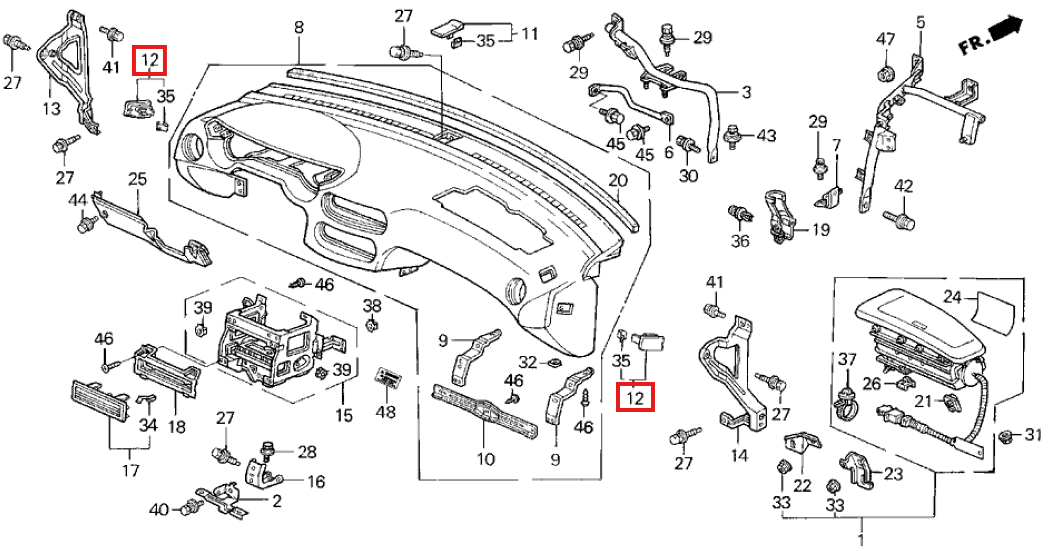 Honda Civic Del Sol Dash Side Bolt Cover Trim Black (7120SR3000ZB) — view 5
