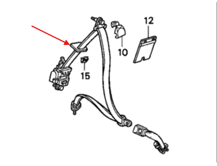 Honda Civic Eg6 Ej Rear Passenger Seat Belt Cover Left or Right — view 8