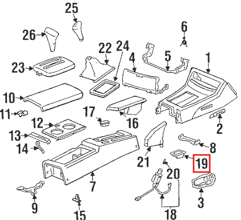 Honda Del Sol Cigarette Lighter Trim Bezel Center Console Black (77721SR2000) — view 5