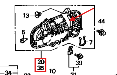 Honda Prelude Coupe Outside Door Handle Primed Left or Right (72180SW3023 / 72143SW3962) — view 4