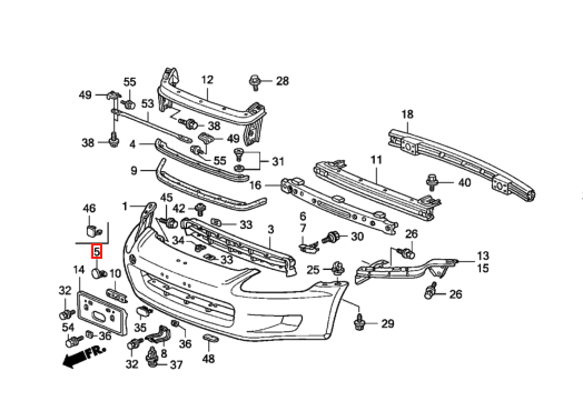 Honda S2000 Front Bumper Tow Eye Cover (71104-S2A-000ZB) — view 4