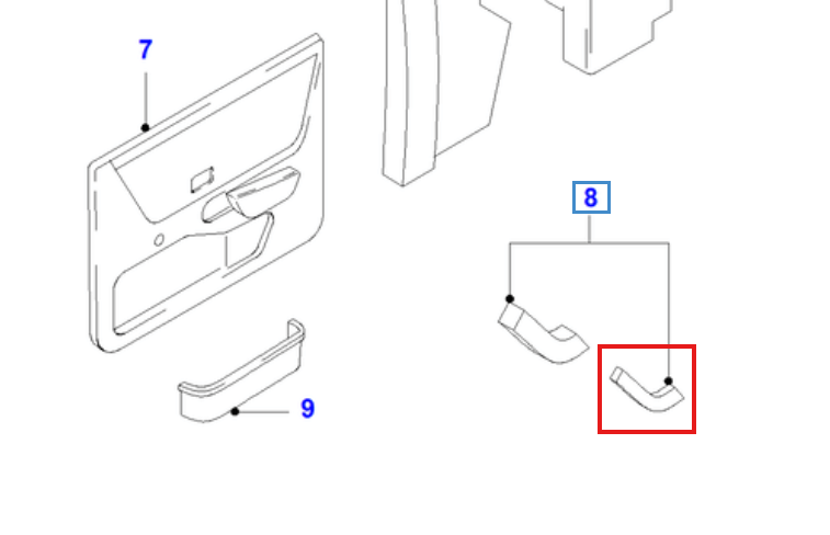 Ford Escort Mk3 Inner Handle Cover Left or Right (1645962 / 1645959) — view 6