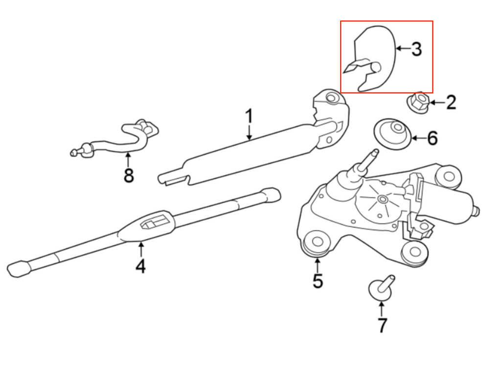 Jaguar F-Pace Rear Wiper Arm Cover Black T4A7965 — view 3