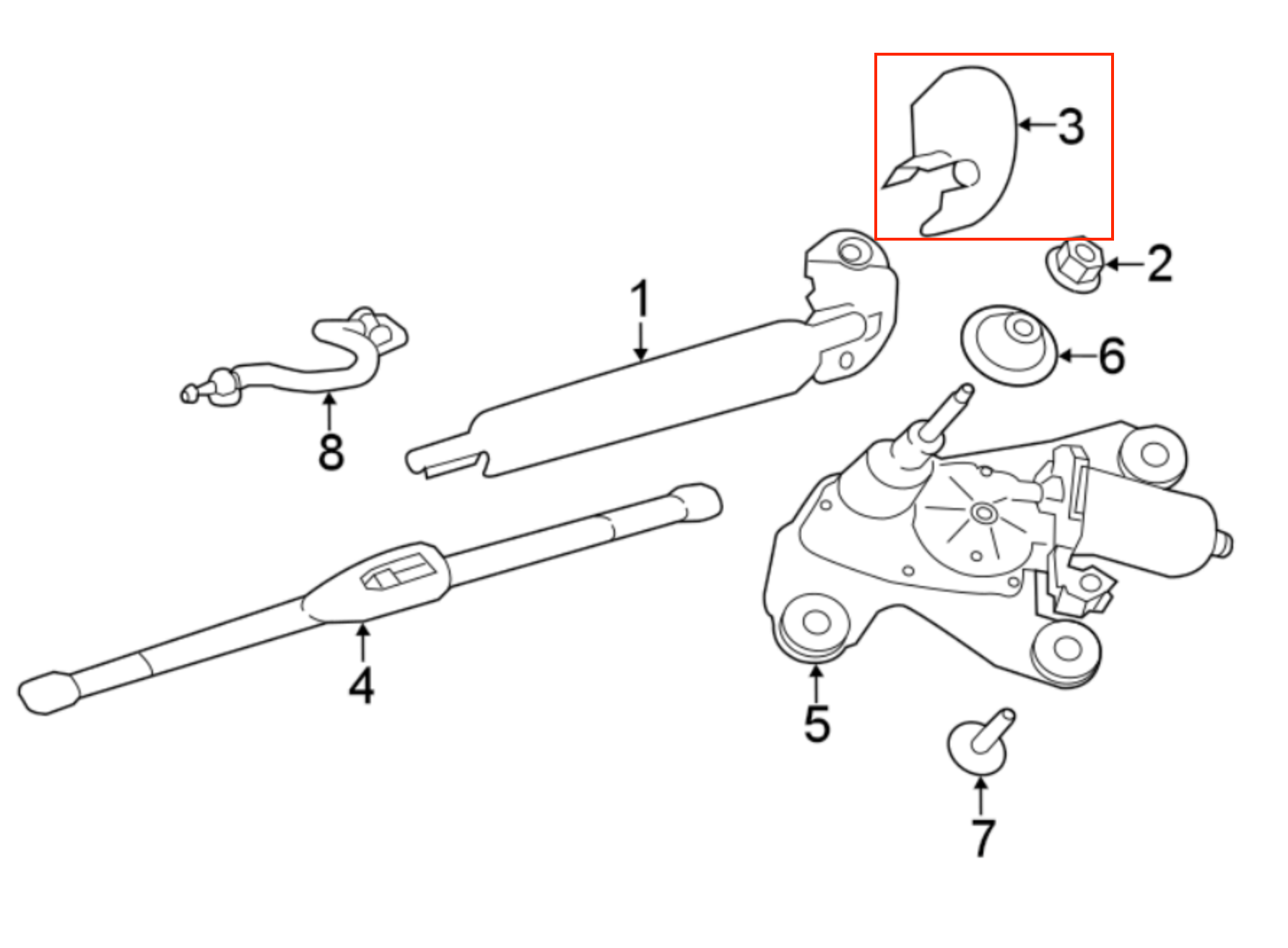 Jaguar F-Pace Rear Wiper Arm Cover Black T4A7965 — view 3