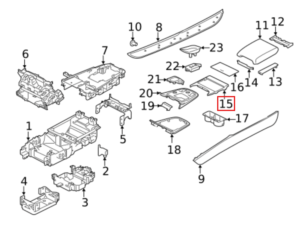 Jaguar F-Type Centre Console Panel Trim 3 Colours (T2R16116PVJ 1050920440 EX53-04567-A-PIA-02) — view 4