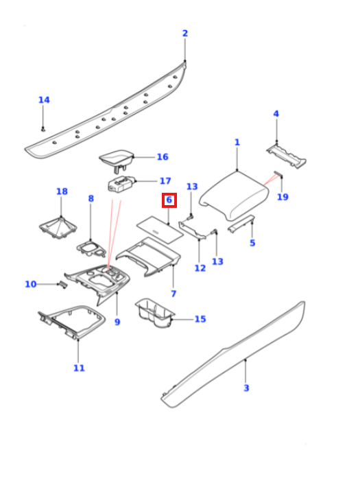 Jaguar F-Type Console Lid Cover 3 Colours (T2R4700PVJ T2R4700LAA 105157164C EX53-045H62-A-PIA-03) — view 5