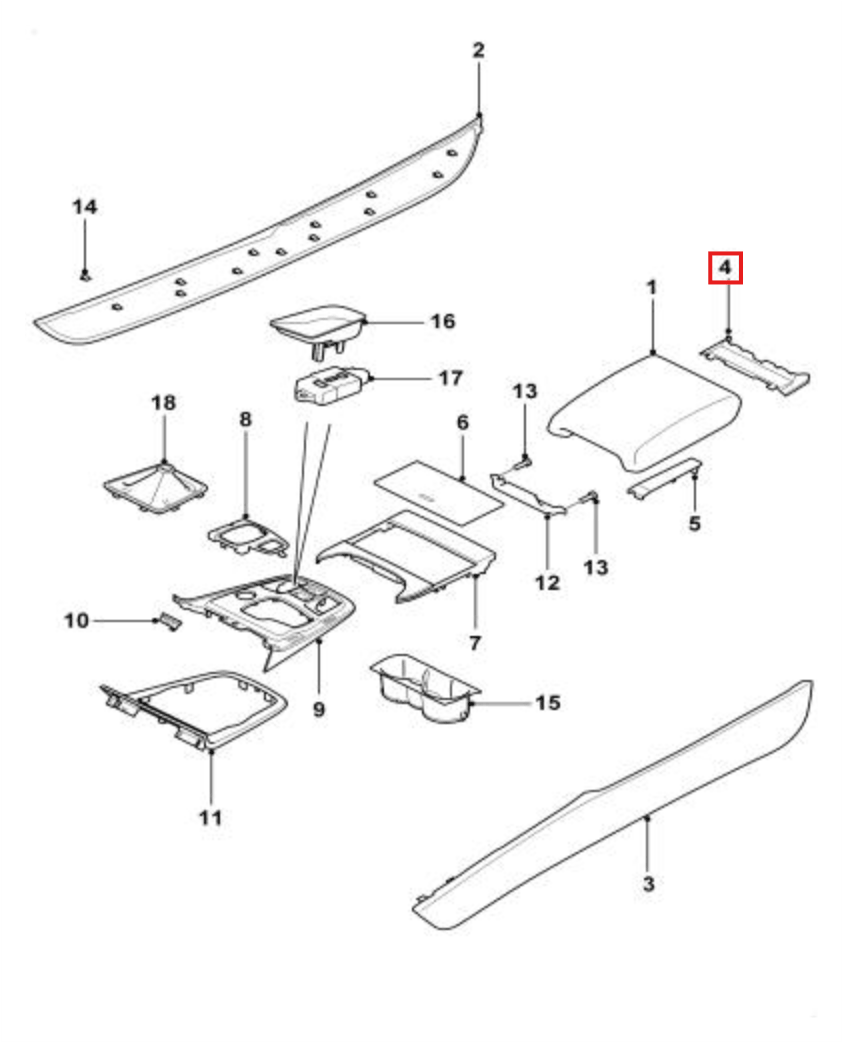 Jaguar F-Type Console Panel Trim 3 Colours (T2R2213PVJ T2R2739SBB T2R2213LAA) — view 5