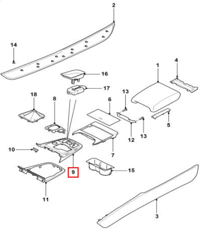 Jaguar X152 F-TYPE LHD or RHD Automatic Gear Selector Surround Trim Black — view 4